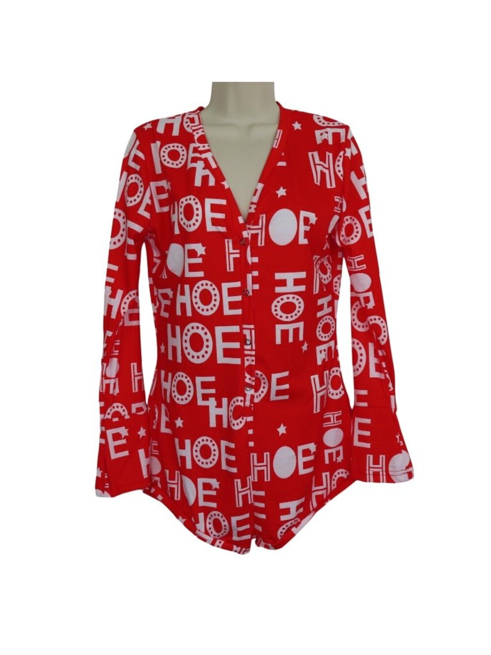 Yandy Womens Medium Love at Frost Sight Long Sleeve Booty One Piece Pajamas Xmas